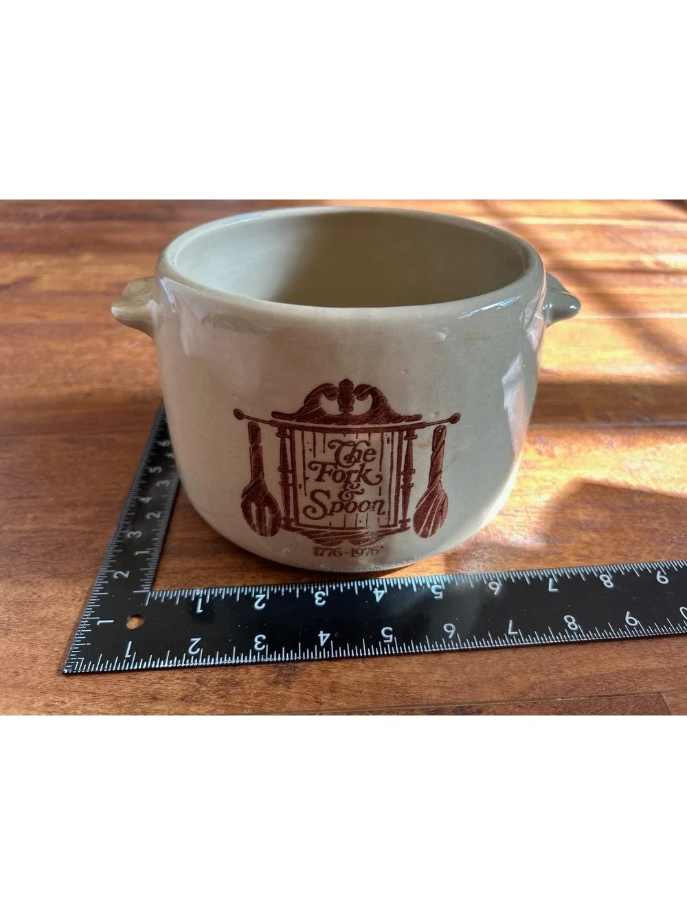 Westbend The Fork & Spoon Ceramic Pot 1776-1976 Vintage